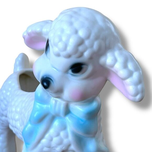 Vintage 50s Spring Lamb Ceramic Pottery Planter Nursery Decor Mid Century Kitsch - Picture 10 of 12